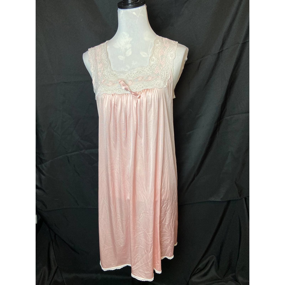 Pink silky vintage night gown